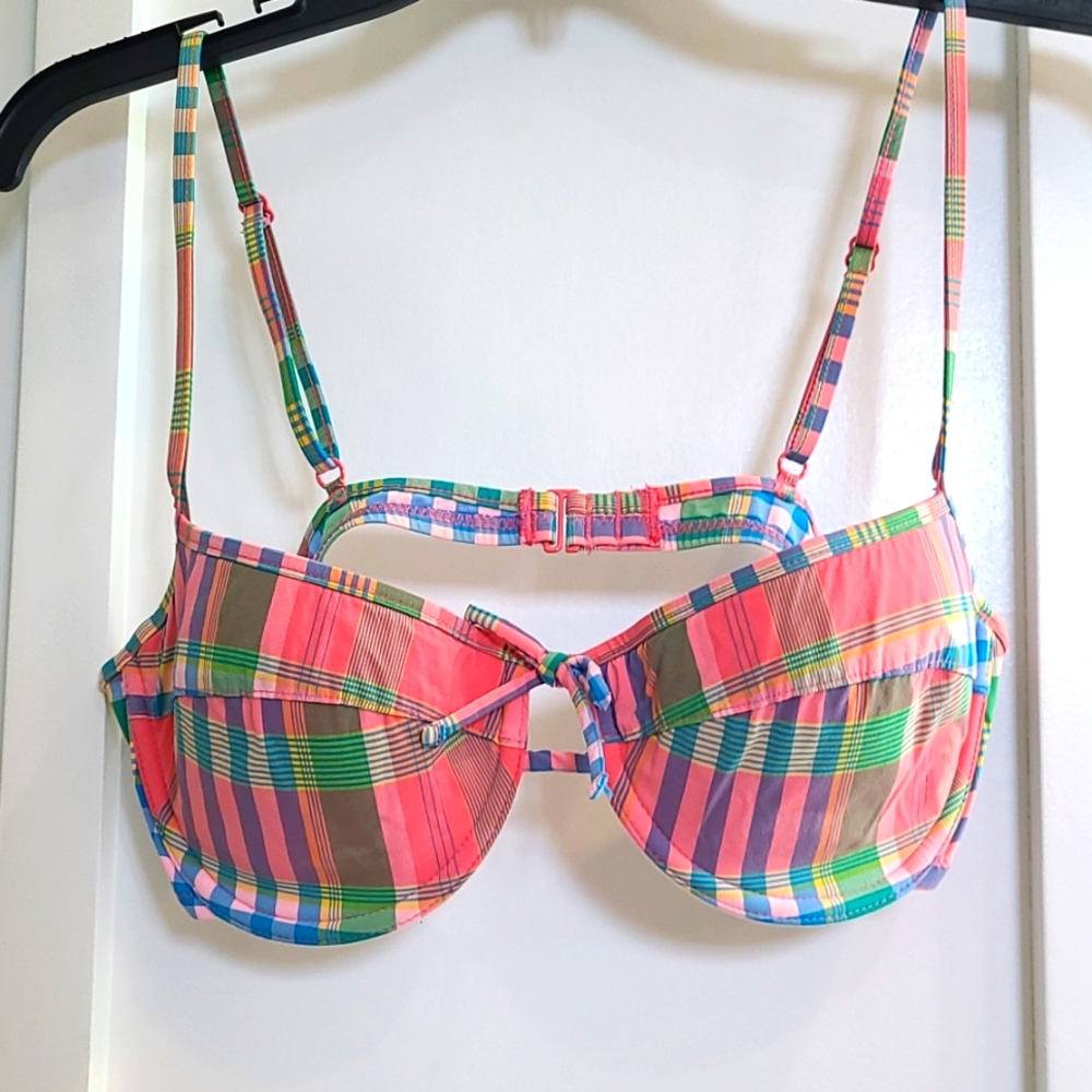 J Crew Madras Print Bikini - 34C top and S bottoms